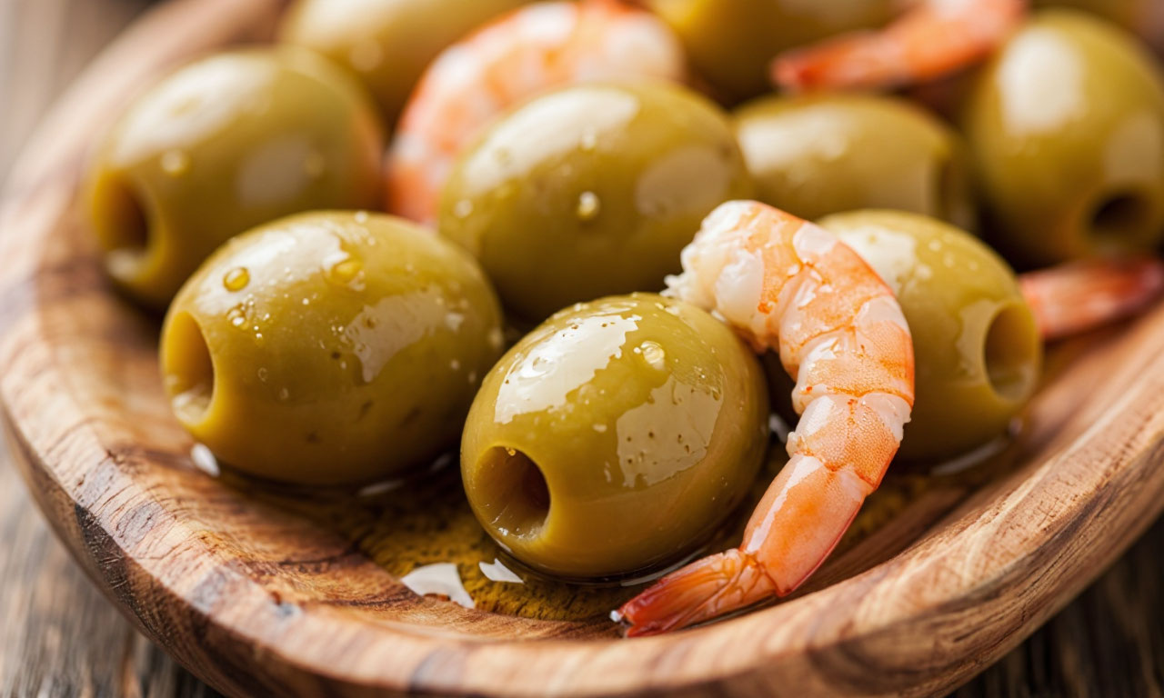 оливки с креветкой